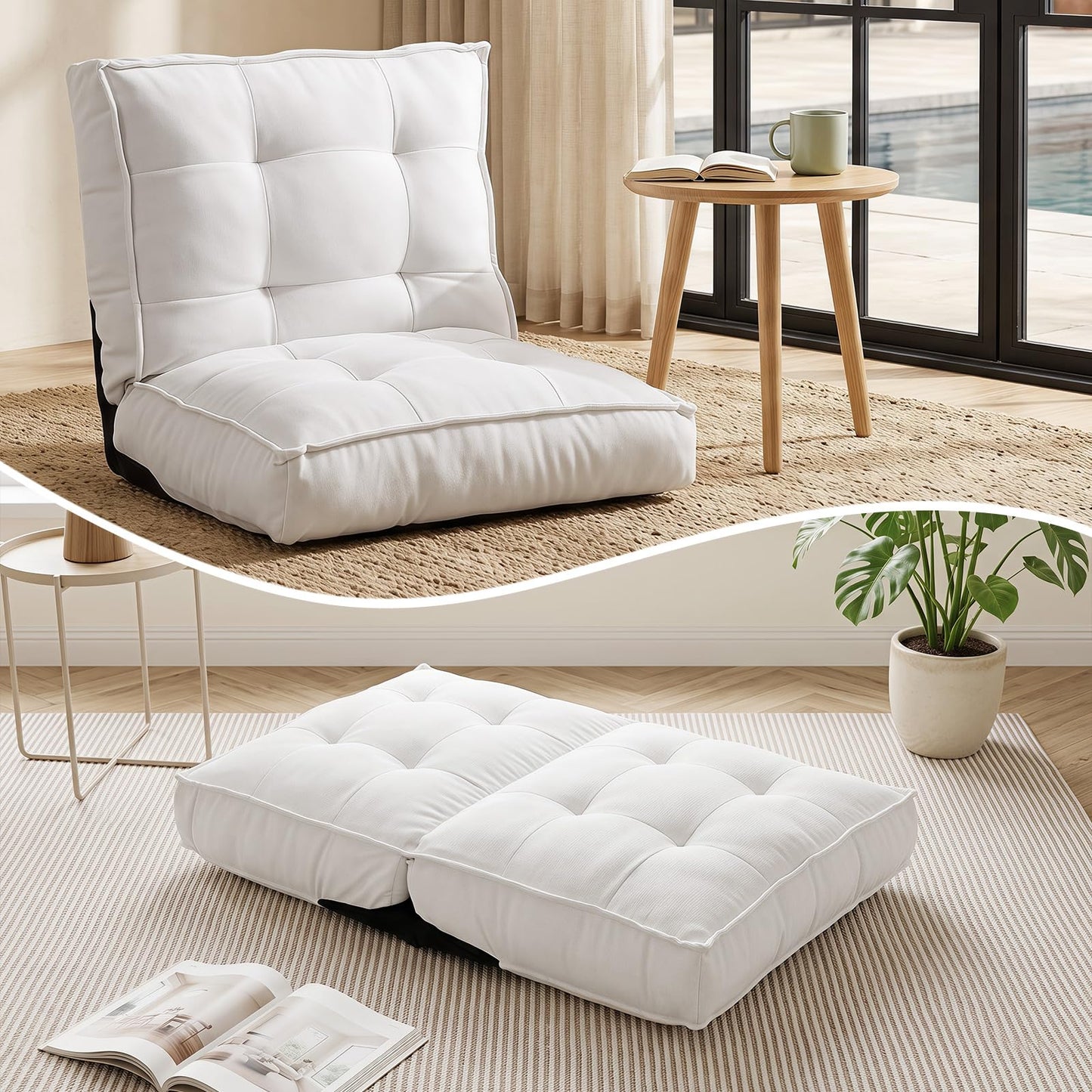 6-Level Adjustable Single Lazy Sofa Bed Chair