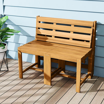 3-in-1 Convertible Patio Dining Set, Transforming Outdoor Bench Loveseat