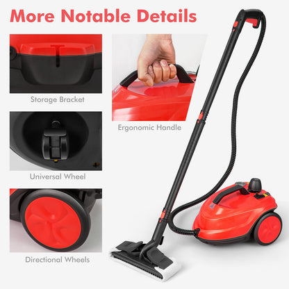 2000W 1.8L Multipurpose Adjustable Steam Cleaner with 13 Accessories