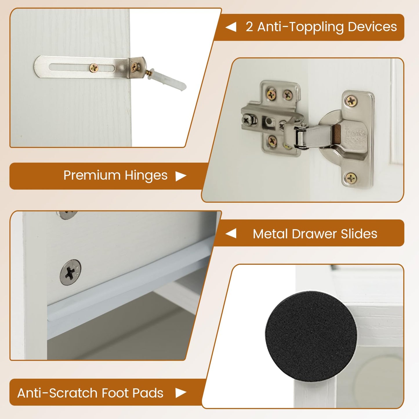 Vanity Desk with Mirror and Lights for Bedroom