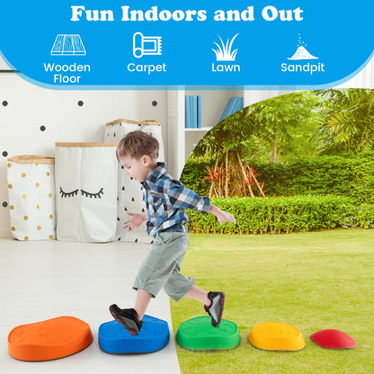 5Pcs Kids Stepping Stones Stackable Toddler River Stone Set