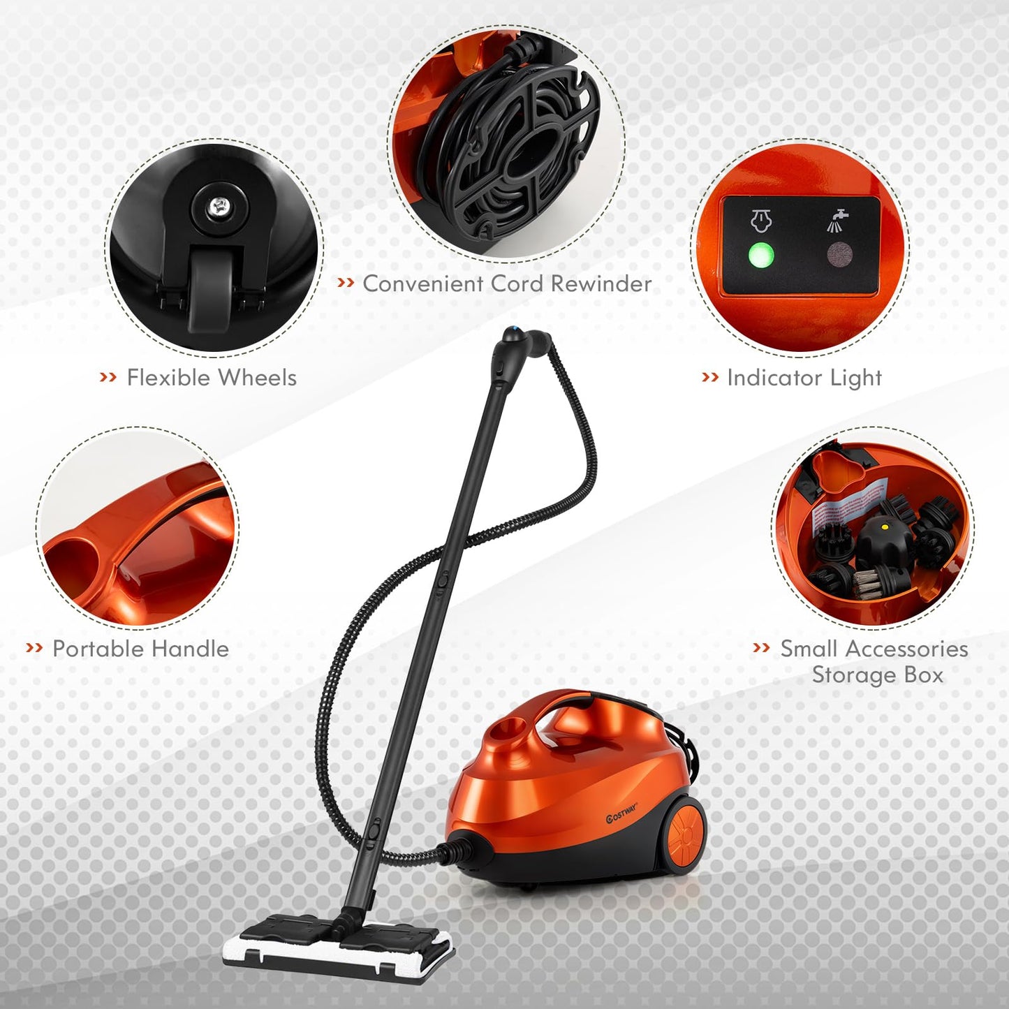 Giantex Steam Cleaner 2000W Multipurpose Steam Mop with 20 Accessories & 1.5L Tank