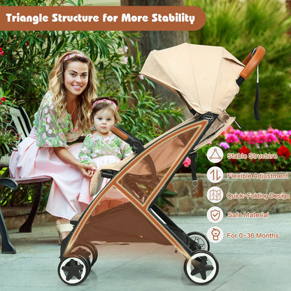 One-Hand Foldable Infant Pushchair with 5-Point Harness