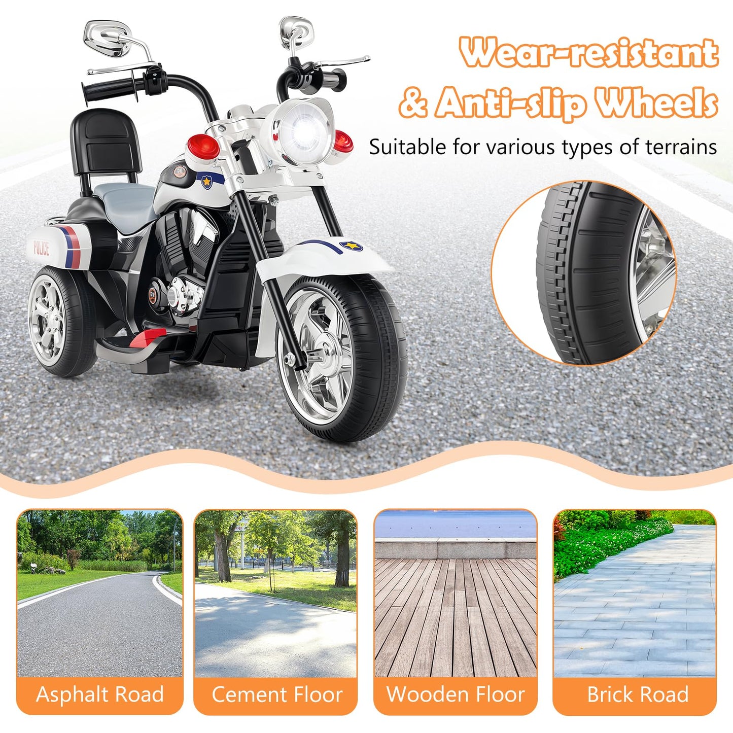 Kids Electric Motorcycle Motorbike 6V Battery Horn Headlight