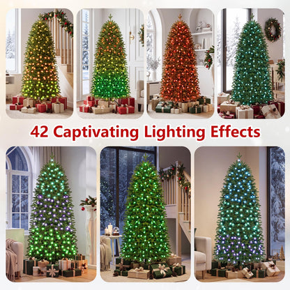 6.2FT/190CM Pre-Lit Christmas Tree with RGB LED Lights