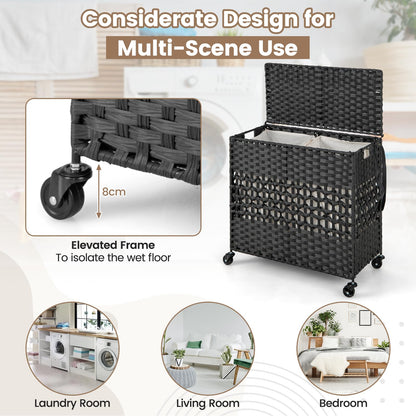 110L Collapsible Laundry Hamper Lid and Removable Liner Bag