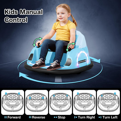 12V Kids Bumper Car with Joysticks Remote Control for Toddlers 18+ Months Old