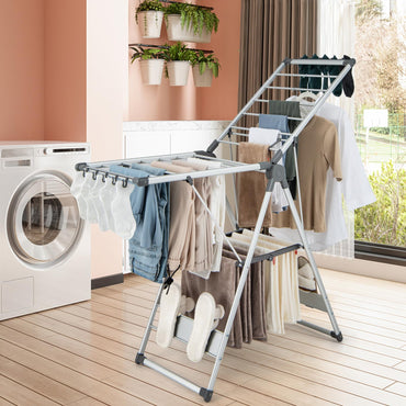 2 Layer Aluminum Folding Clothes Drying Rack