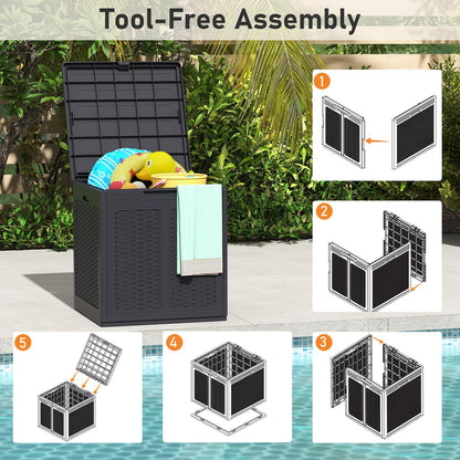 Weatherproof Patio Container with Lockable Lid for Patio