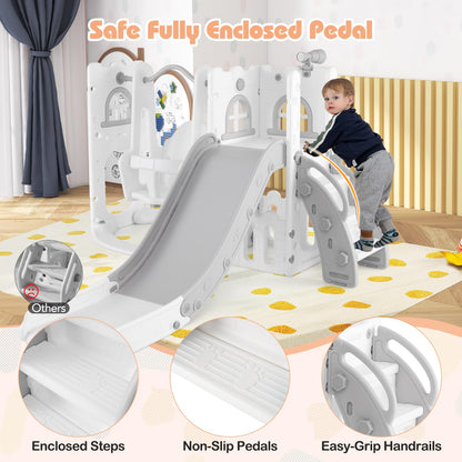 7-in-1 Toddle Slide Set with Swing Seat and Basketball Hoop and Ladder