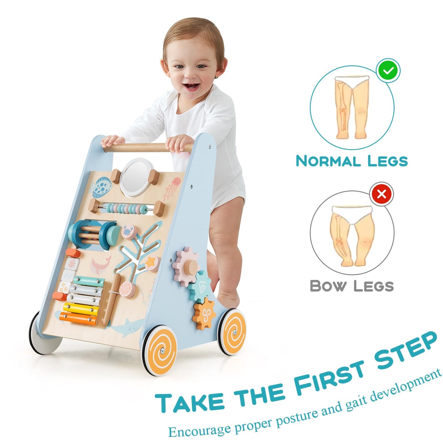 Push and Pull Learning Activity Center with Wheels