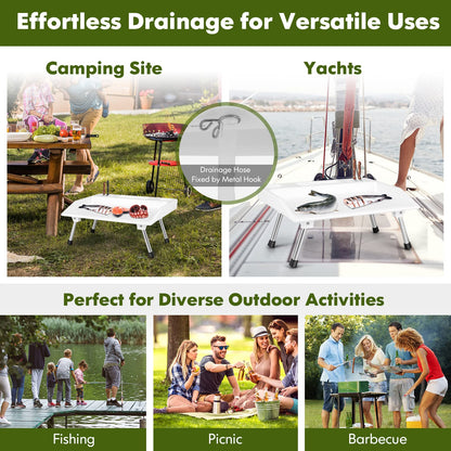 Portable Fish Fillet Table with Drainage Hose