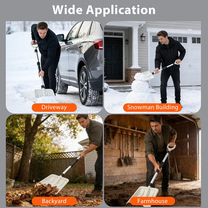 Snow Shovel, 116cm Long Snow Removal Tool with Ergonomic Handle