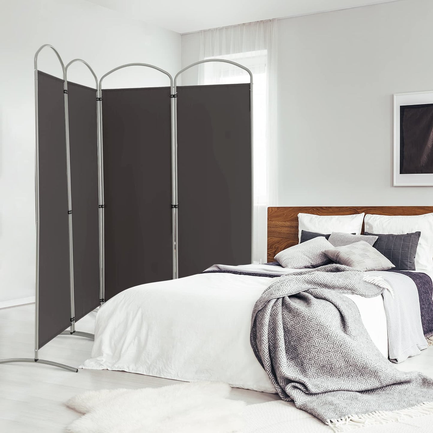 Giantex 4 Panel Folding Room Divider, Freestanding Wall Privacy Screen Protector (221 x 188cm)