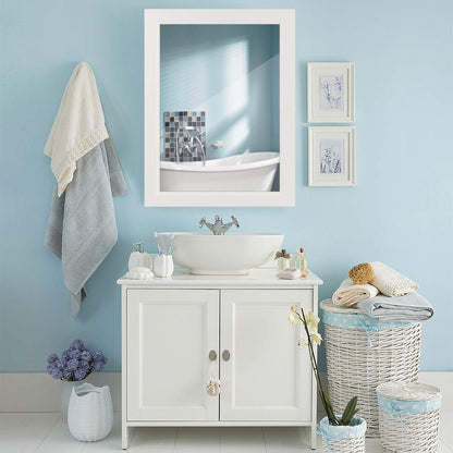 Adjustable Wall Mounted Storage Cupboard with Mirror for Bathroom