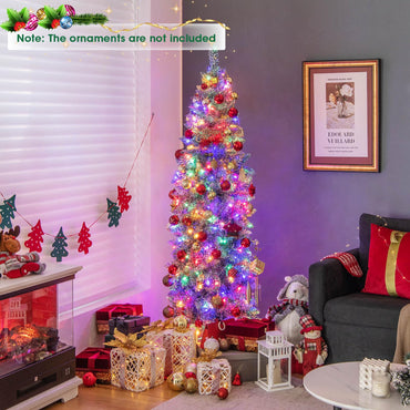 150/180 CM Slim Pencil Christmas Tree with 343/475 Branch Tips and 190/250 Colorful LED Lights