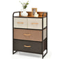 Vertical Dresser Storage Tower with Wooden Top and 4 Drawers