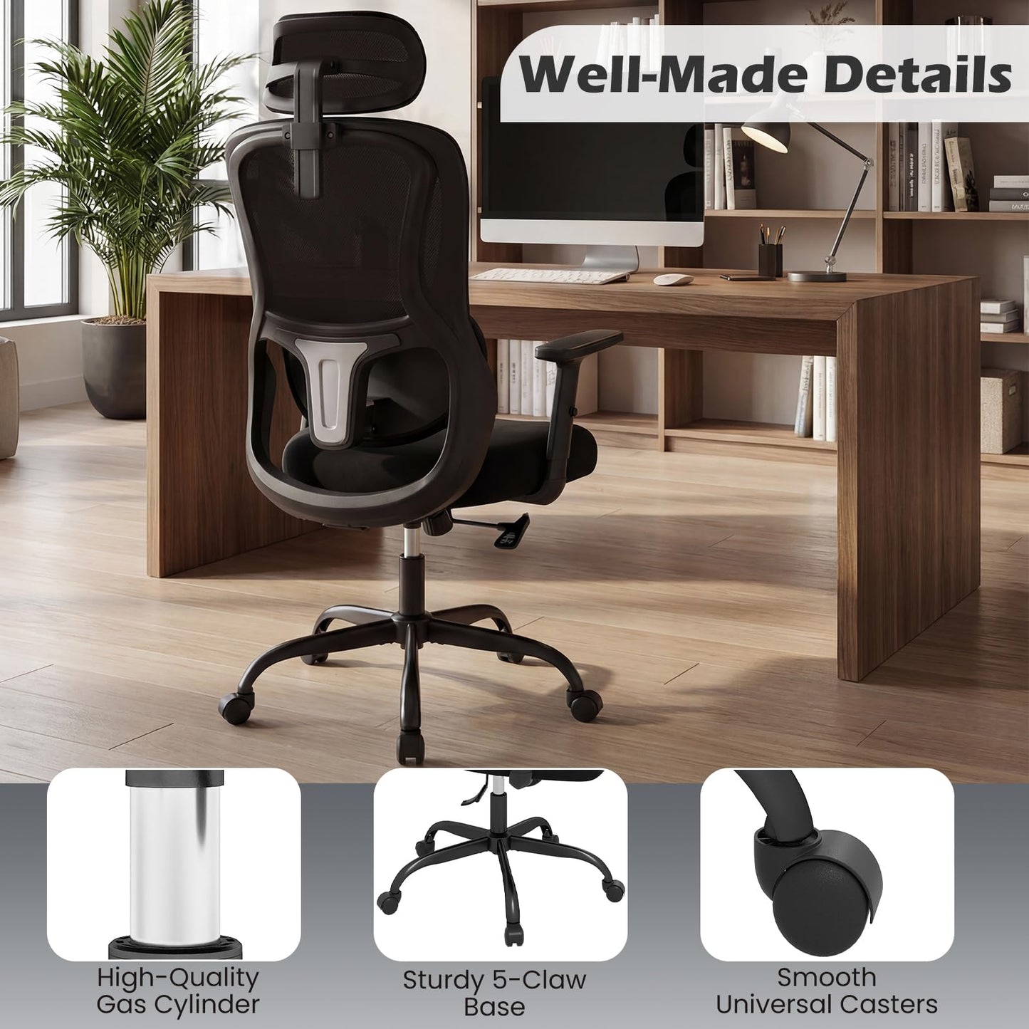 Ergonomic Office Chair, High Back Swivel Computer Desk Chair