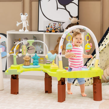 3 in 1 Toddler Bouncer Floor Mat Play Table with 3 Adjustable Height