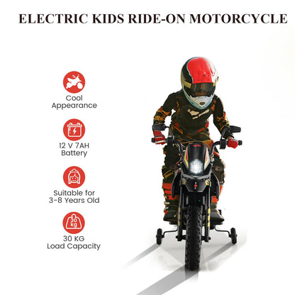 12V Battery Powered Toddler Motorbike with Music for 3-8 Years Old Kids