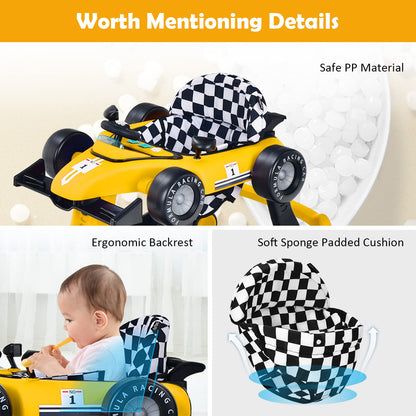 4-in-1 Baby Walker Foldable Push Along Walkers with Adjustable Height & Speed