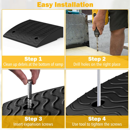 Heavy Duty Curb Ramp Set with 4 Expansion Bolts