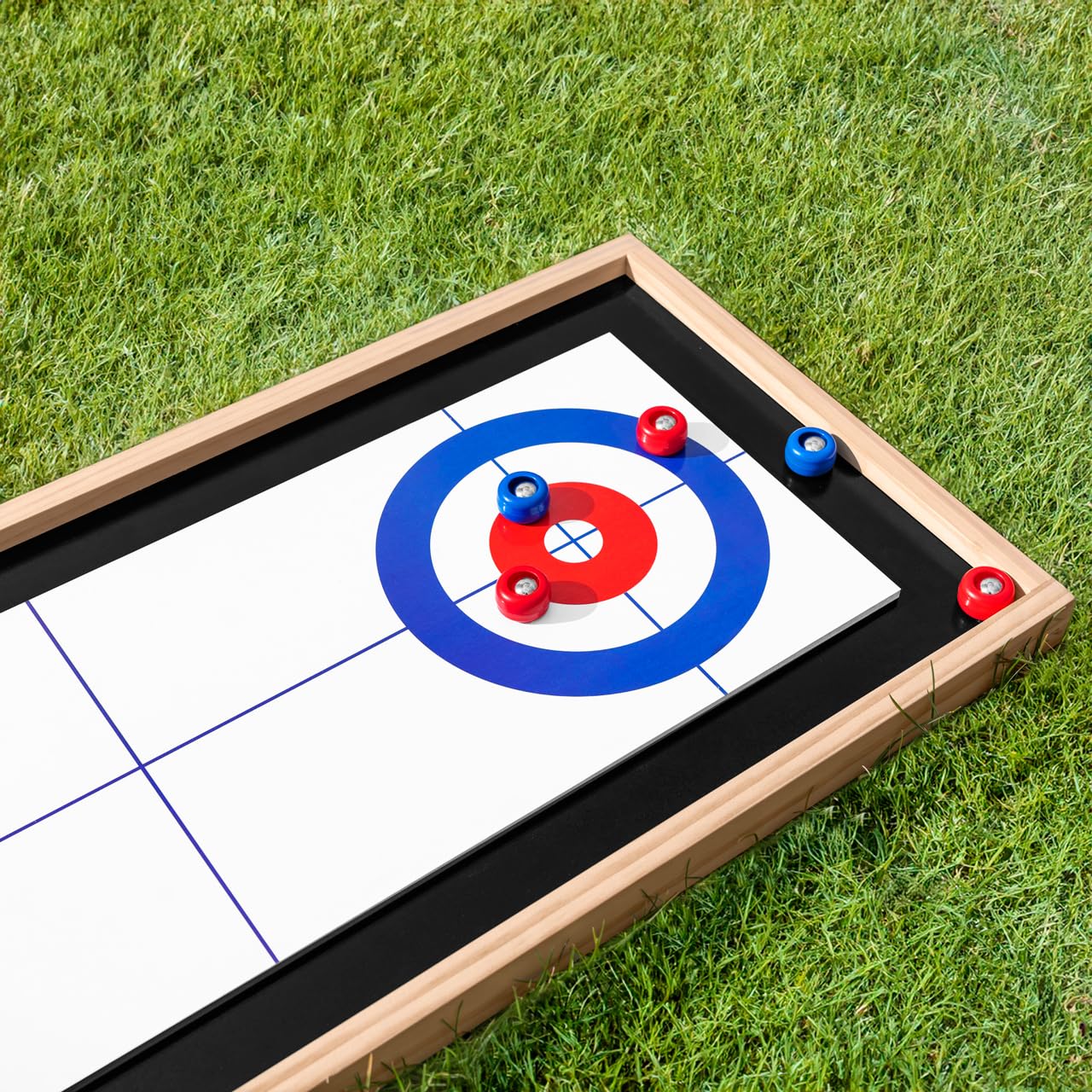 2-In-1 Tabletop Curling Game & Shuffleboard Board Games