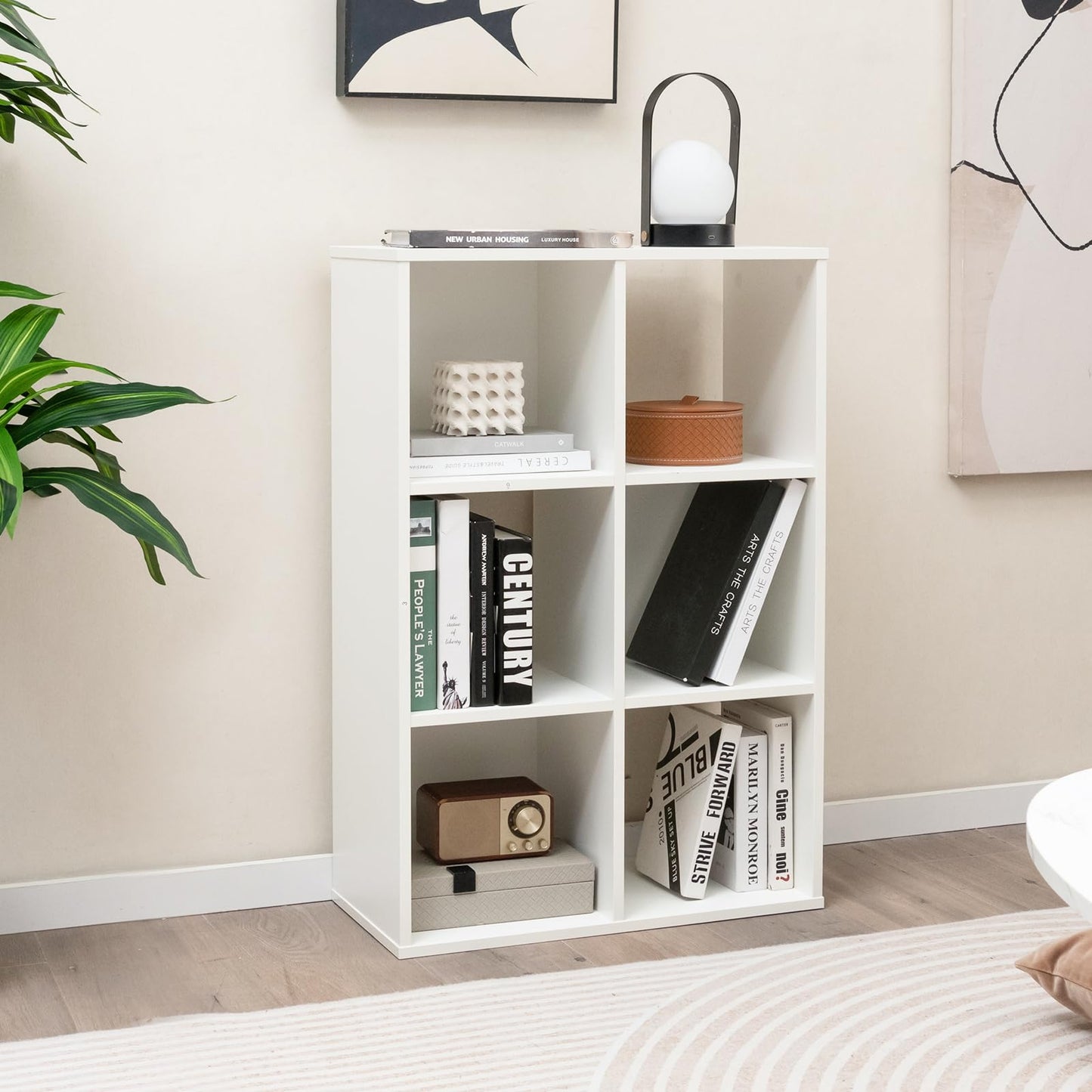 6-Cube Bookshelf Bookcase with 2 Anti-Tipping Kits for Living Room