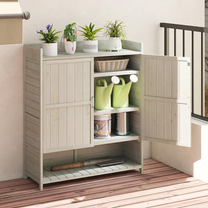 Wooden Garden Shed, Outdoor Tool Storage Shed with Removable Shelves