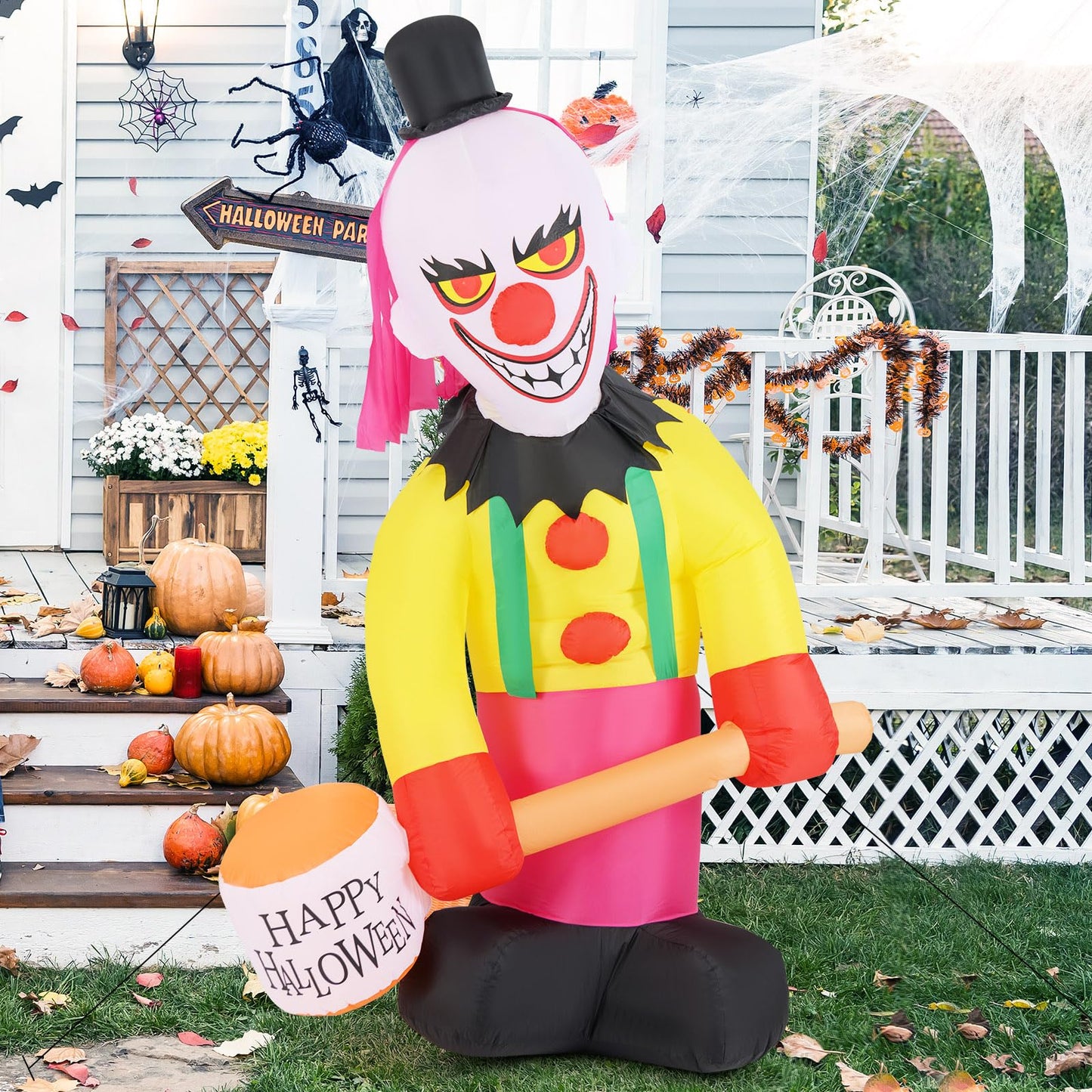 240 CM Giant Halloween Inflatables with Hammer and Sandbags