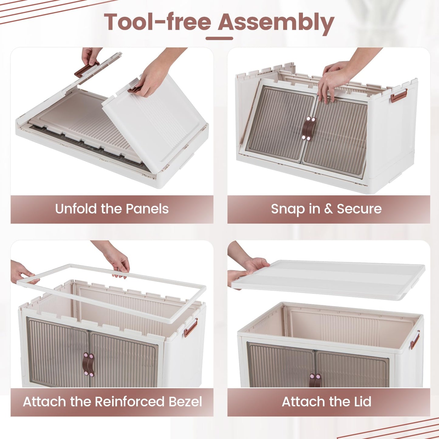 25.5 Gal Storage Bins with Magnetic Doors and Lockable Casters