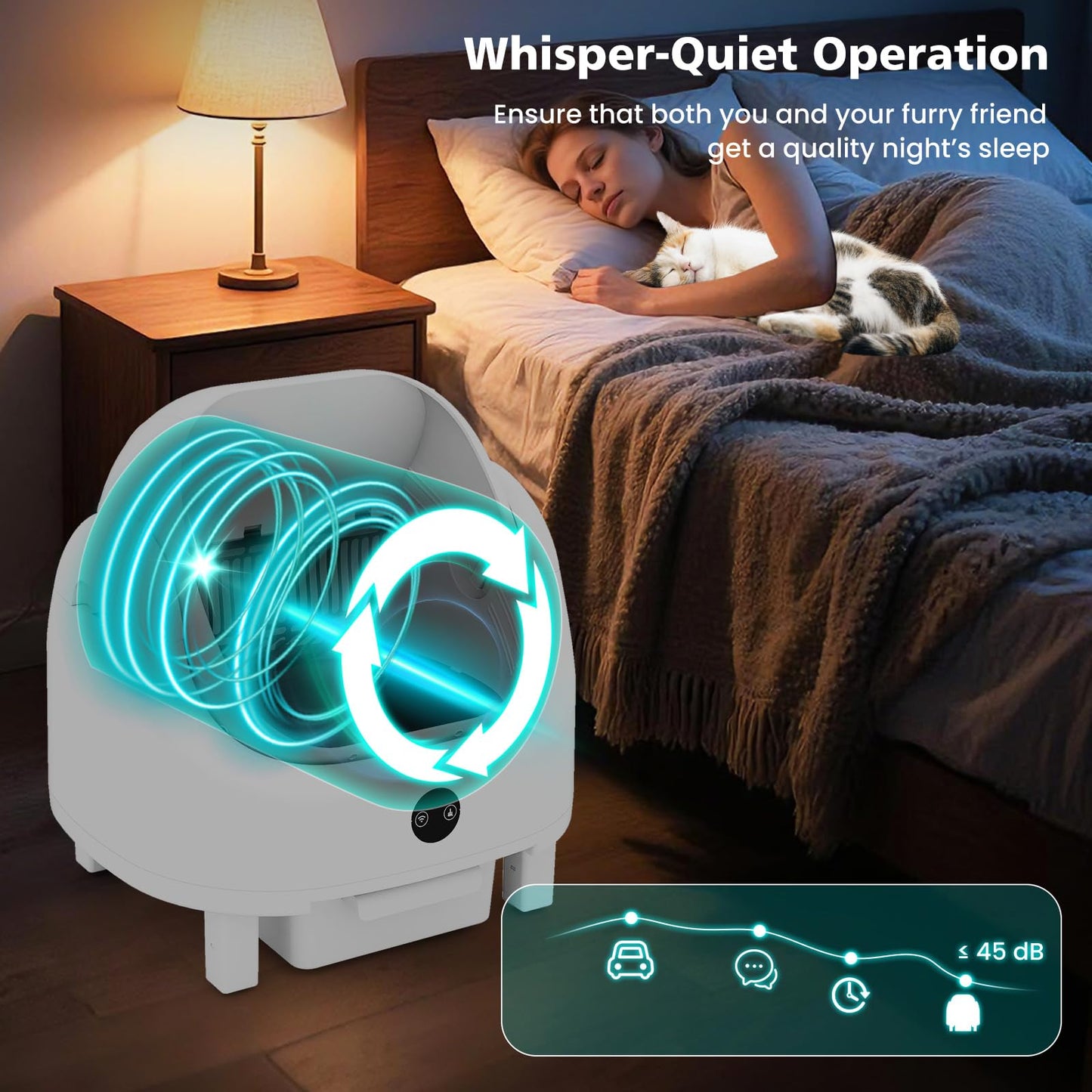 Self-Cleaning Cat Litter Box, Open-Top Electric Automatic Cat Toilet with APP Control