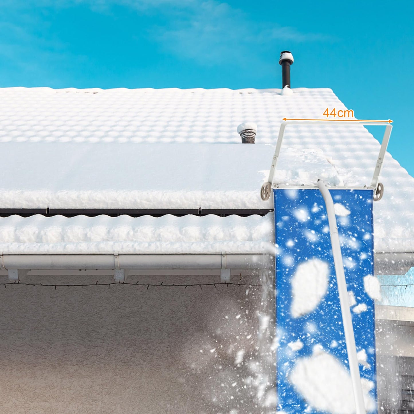 Snow Roof Rake with 5 Section Pole and Anti-slip Handle