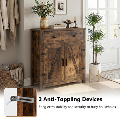 Storage Cabinet with Drawer & 2 Doors,80 x 40 x 92cm