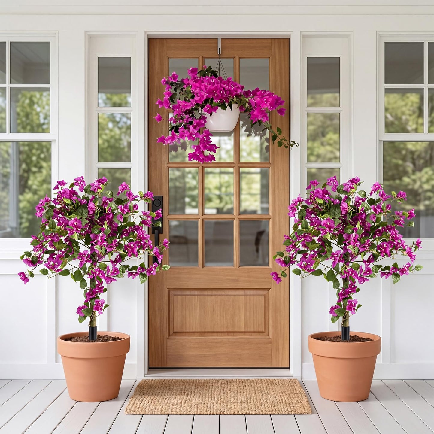 2 Pack Bougainvillea Artificial Trees with Stable Ground Spike