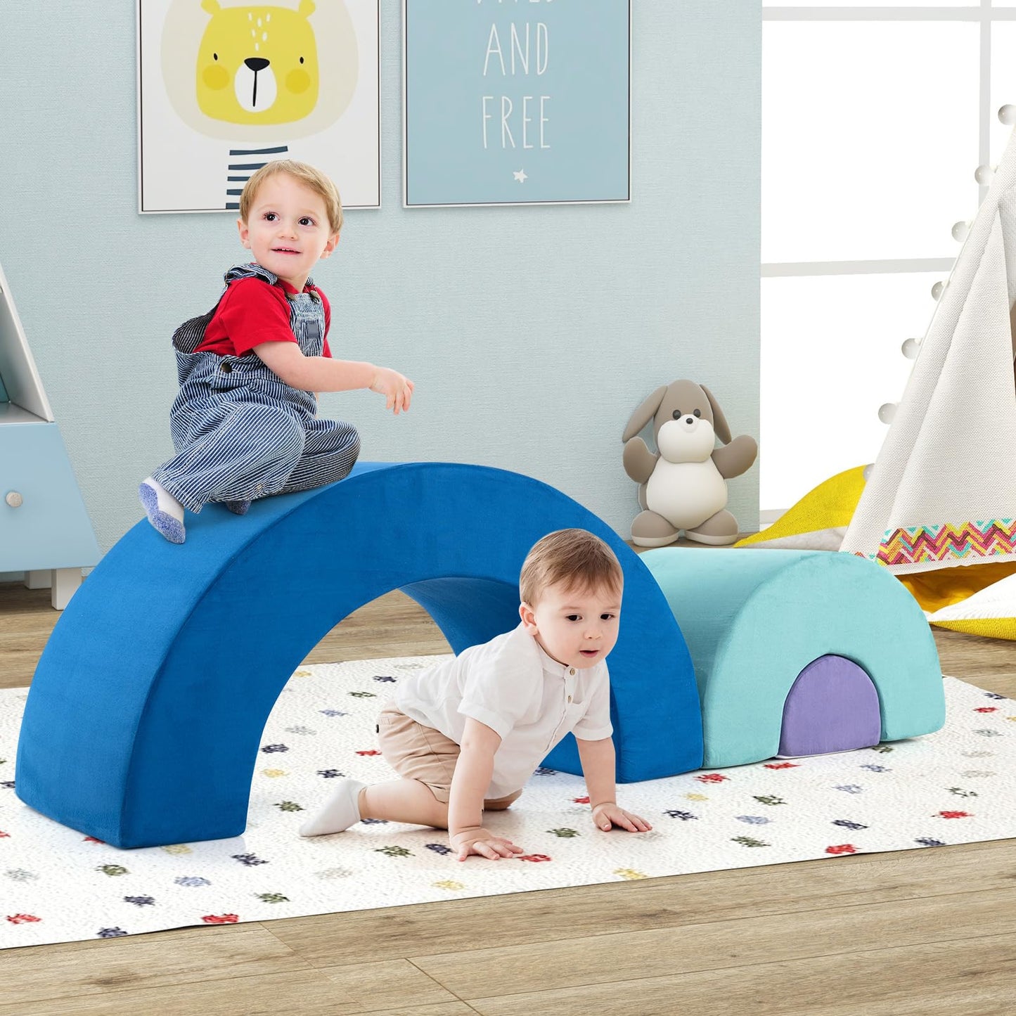 Rainbow Arc Climber Playset Foam Climbing Blocks Indoor Climb and Crawl Activity Play Set