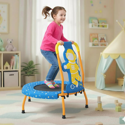 EN71 Certified Cute Children Trampoline with Foam Padded Handle
