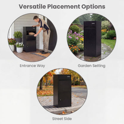 GiantexUK Outdoor Parcel Delivery Box, Large Galvanized Steel Parcel Drop Box with Anti-Theft Design