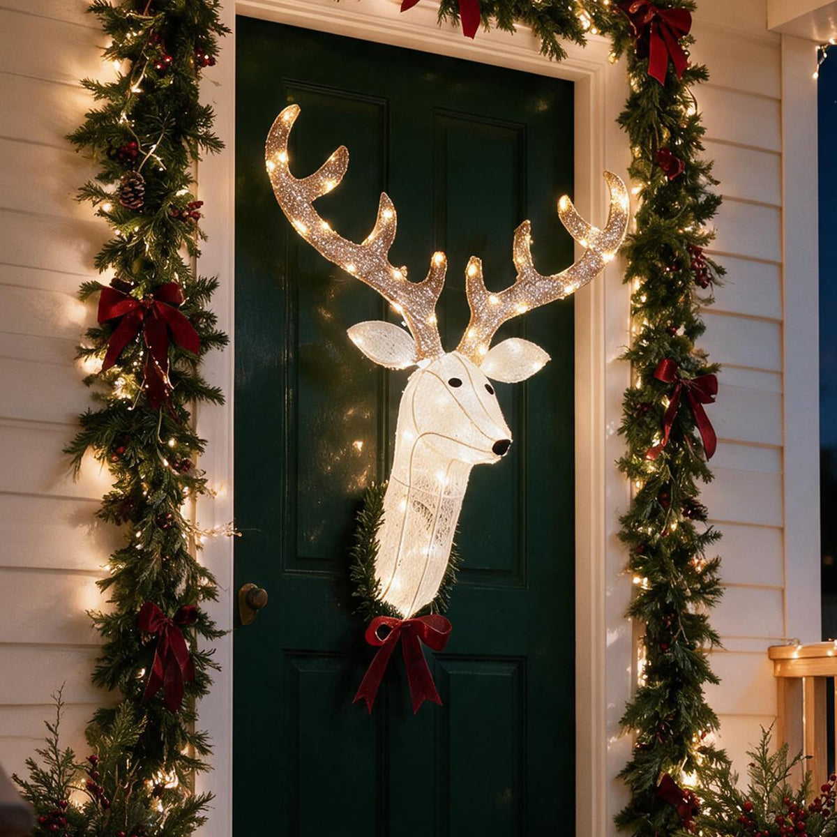 32"/81 cm Lighted Christmas Wall Decor Reindeer Head