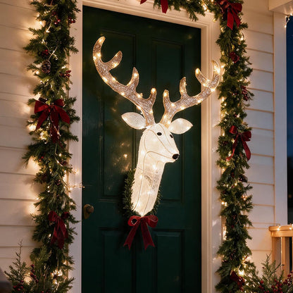 32"/81 cm Lighted Christmas Wall Decor Reindeer Head