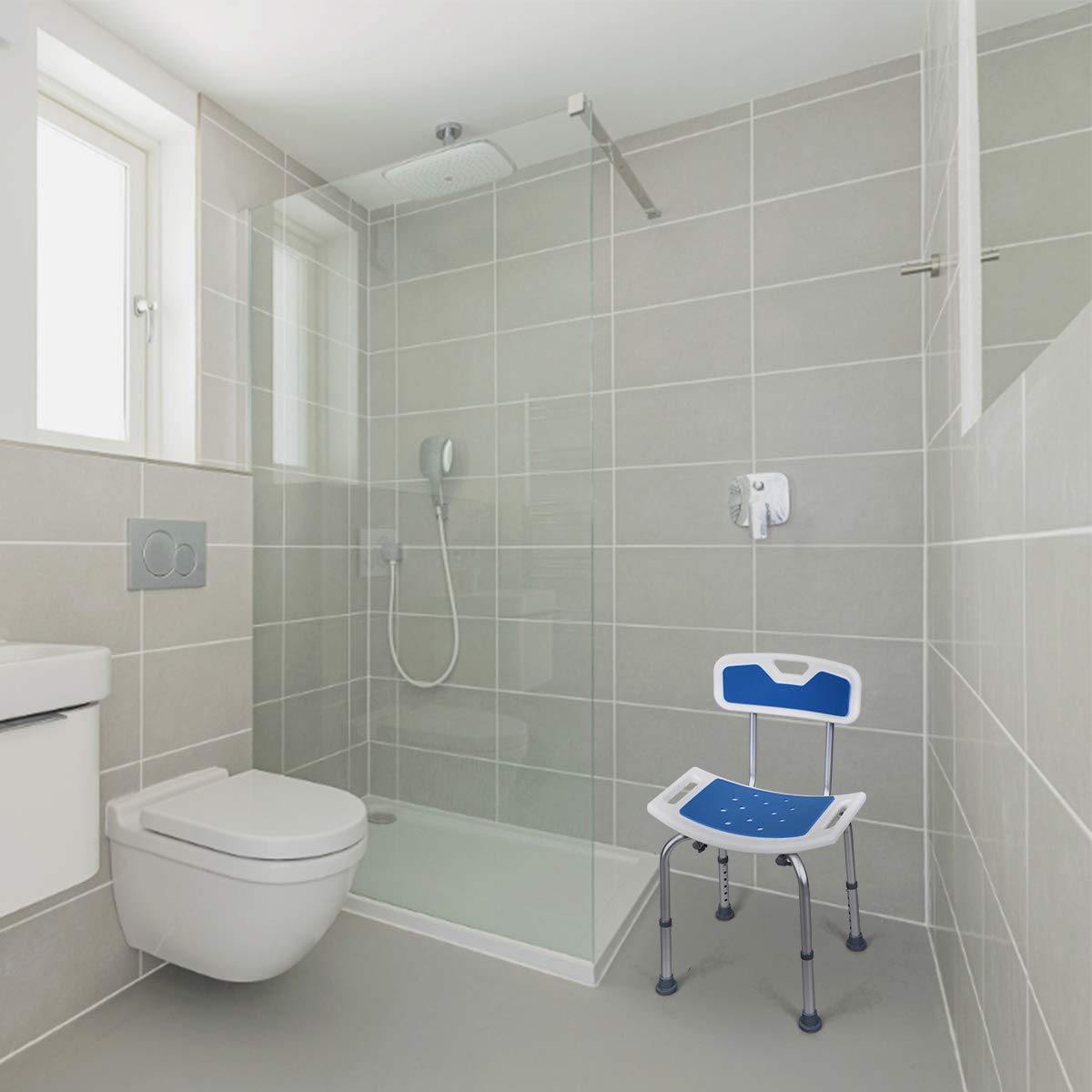 Shower Chair with Backrest and Handles