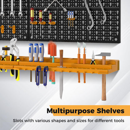 Wall Tool Storage Kit with 2 Storage Shelves and 50 Hooks