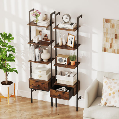 Industrial Tall Narrow Wall Bookshelf Open Display Rack