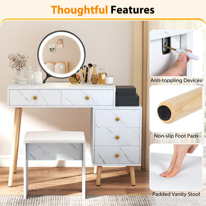 Vanity Desk Makeup Vanity Set with Removable Mirror