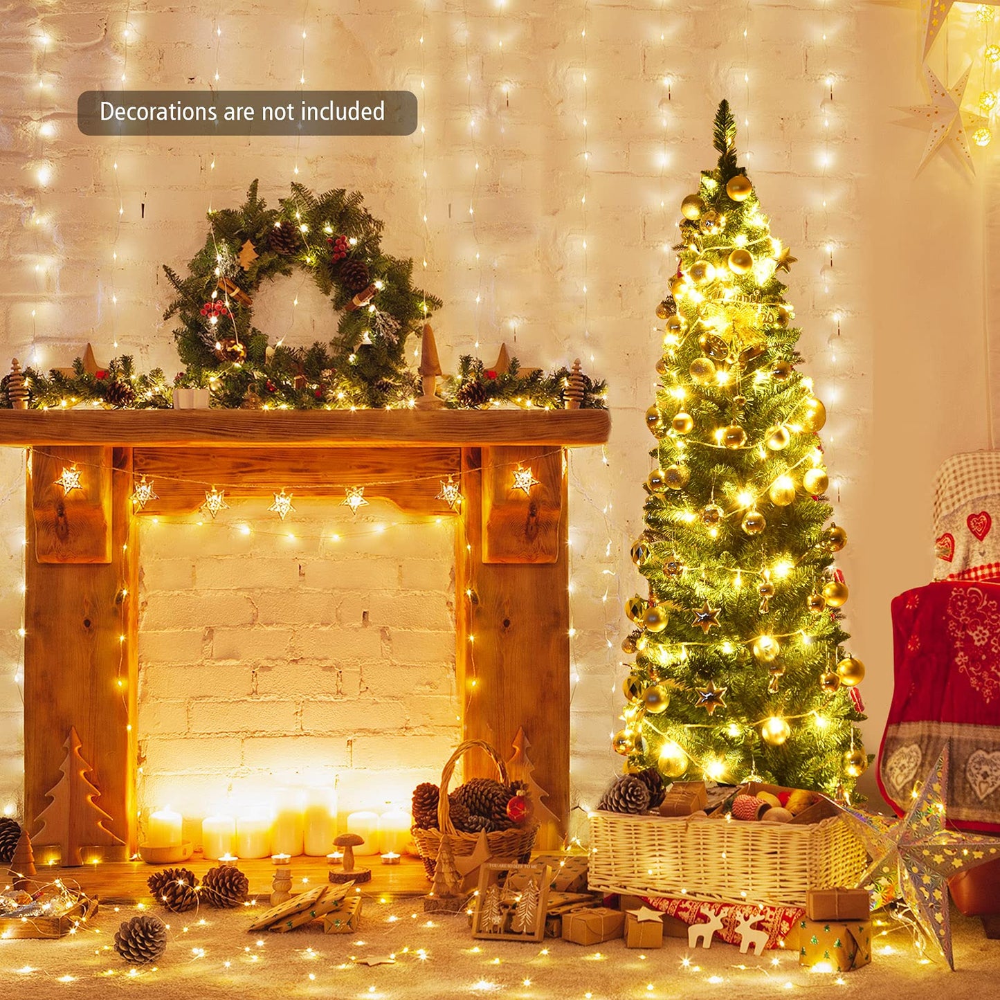 Artificial Christmas Tree, 5FT/6FT/7FT/8FT Green Xmas Trees with Metal Stand