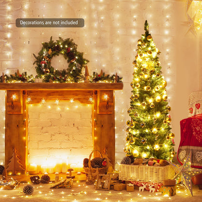 Artificial Christmas Tree, 5FT/6FT/7FT/8FT Green Xmas Trees with Metal Stand