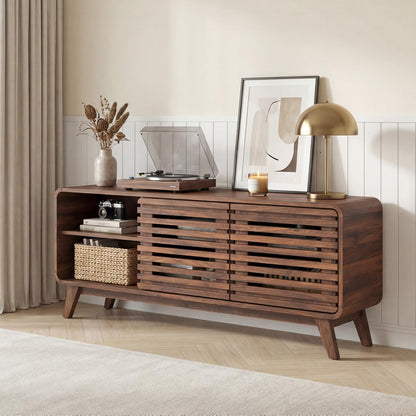 TV Stand Cabinet for 65 Inch TVs with Sliding Doors