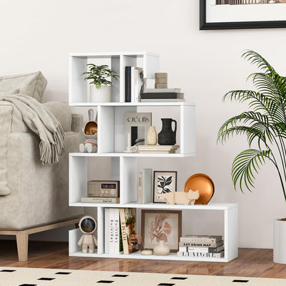 4 Tier Wooden Bookshelf for Living Room Bedroom Office