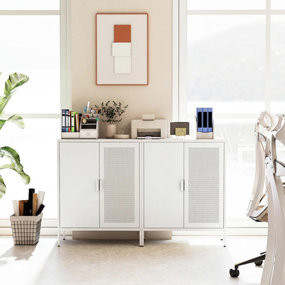 Metal Buffet Sideboard with 2 Doors and Adjustable Shelves