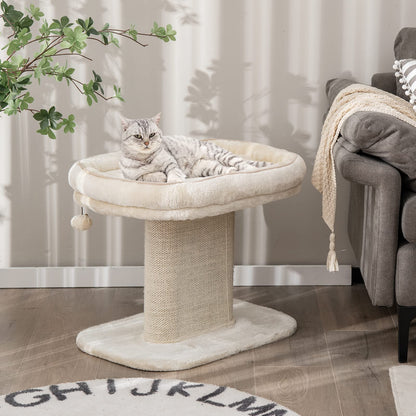2-Tier Cats Tower with Sisal Scratching Panel Scratcher and Jingling Toy